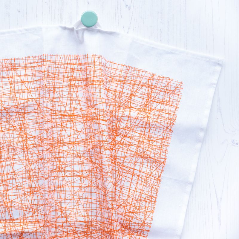 Kjøkkenhåndkle STREKER - orange