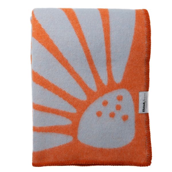 Ullpledd SOMMER orange/lysbl&aring;